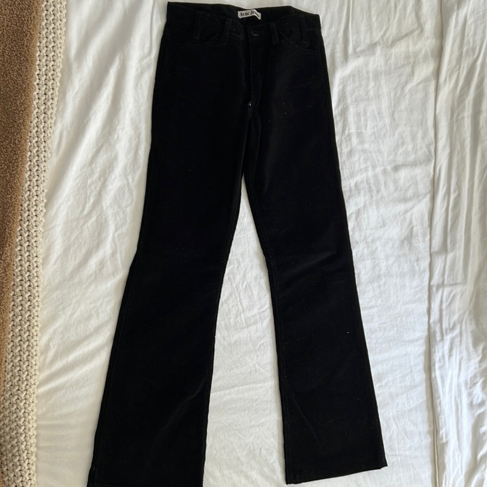 Acne Jeans Boot Cut High Rise Size 28 Black Cord Like new, Worn …
